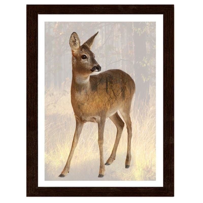 Glezna brūnā rāmī - Deer  Home Trends DECO