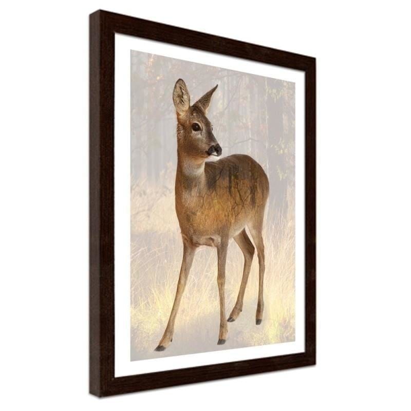 Glezna brūnā rāmī - Deer  Home Trends DECO