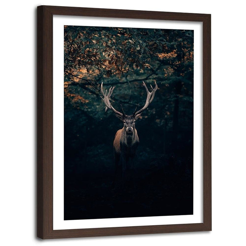 Glezna brūnā rāmī - Deer In The Bushes  Home Trends DECO
