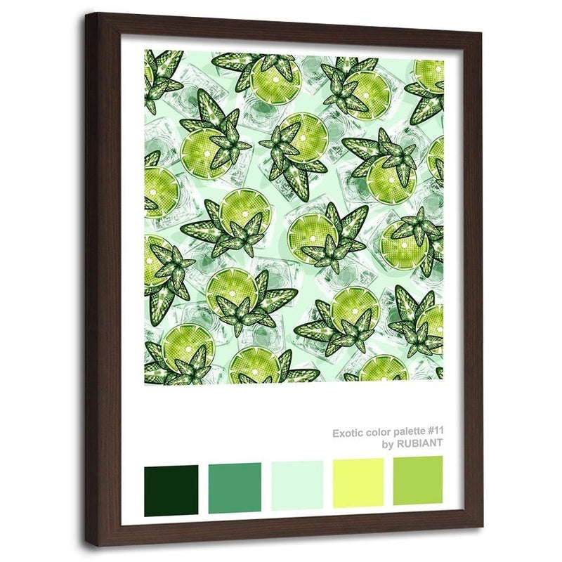 Glezna brūnā rāmī - Digital Art Green  Home Trends DECO