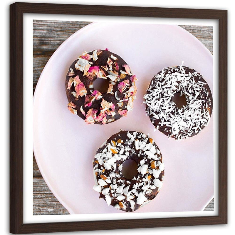 Glezna brūnā rāmī - Donuts On A Plate 2  Home Trends DECO