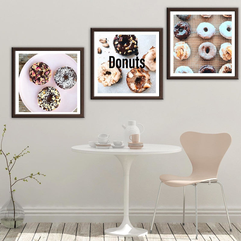 Glezna brūnā rāmī - Donuts On A Plate 2  Home Trends DECO