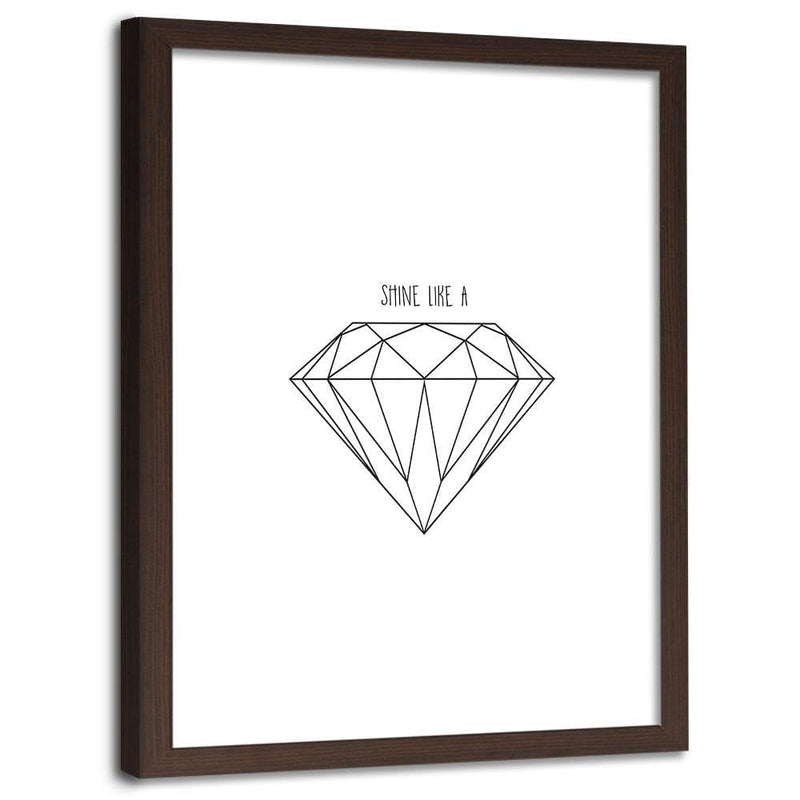 Glezna brūnā rāmī - Drawn Diamond  Home Trends DECO