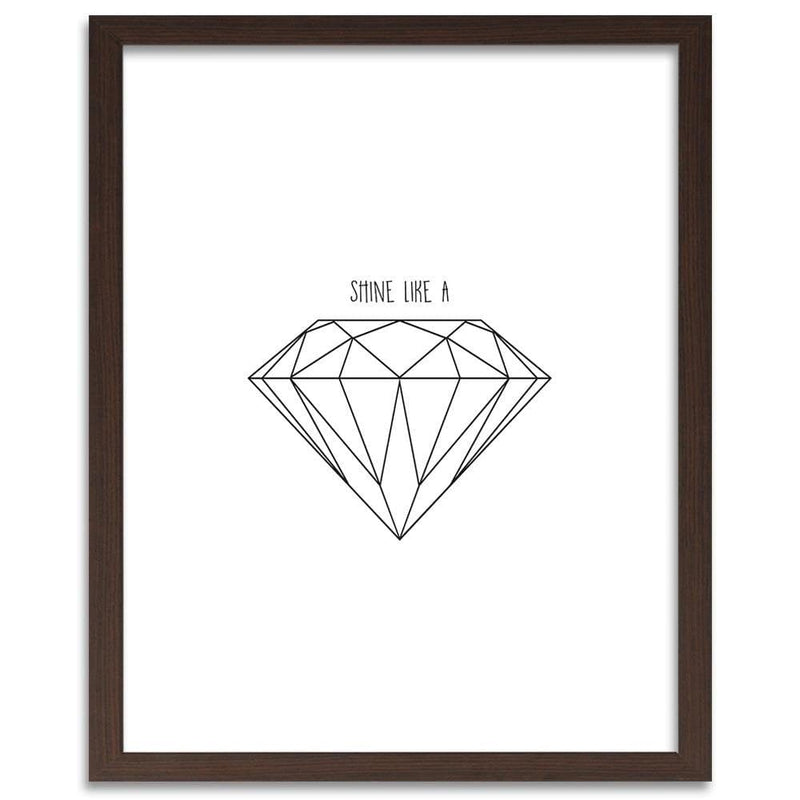 Glezna brūnā rāmī - Drawn Diamond  Home Trends DECO