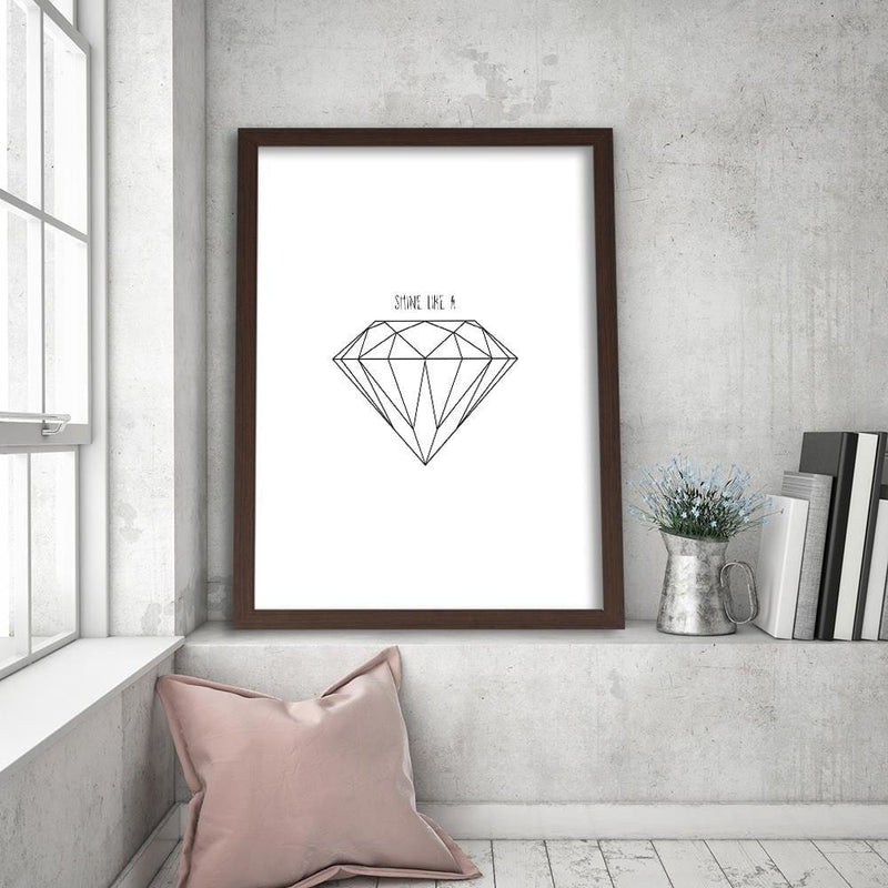 Glezna brūnā rāmī - Drawn Diamond  Home Trends DECO