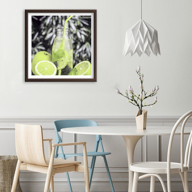 Glezna brūnā rāmī - Drink And Lemon 2  Home Trends DECO