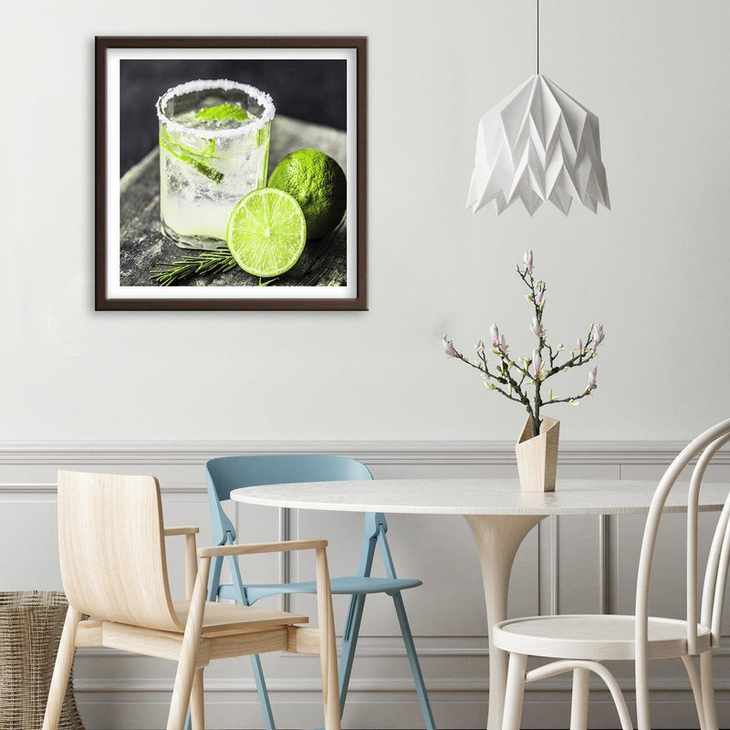 Glezna brūnā rāmī - Drink With Lemon 2  Home Trends DECO