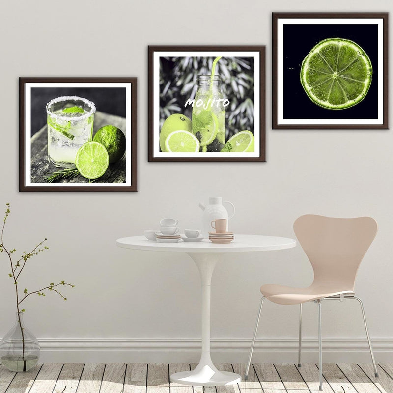 Glezna brūnā rāmī - Drink With Lemon 2  Home Trends DECO