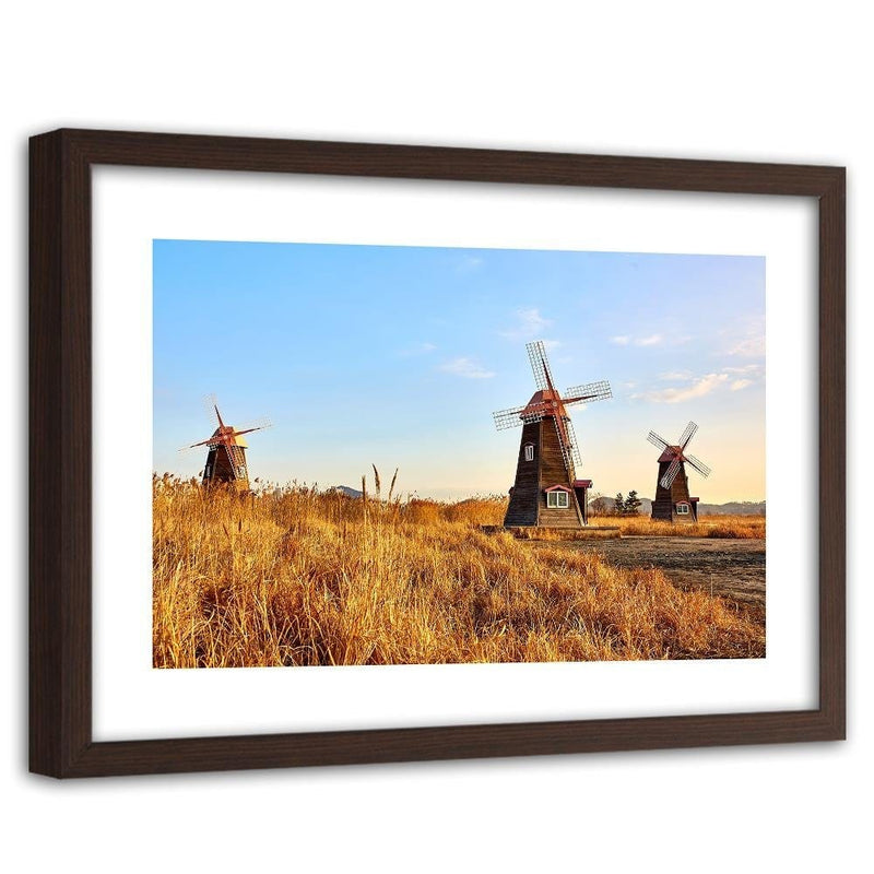 Glezna brūnā rāmī - Dutch Windmills  Home Trends DECO