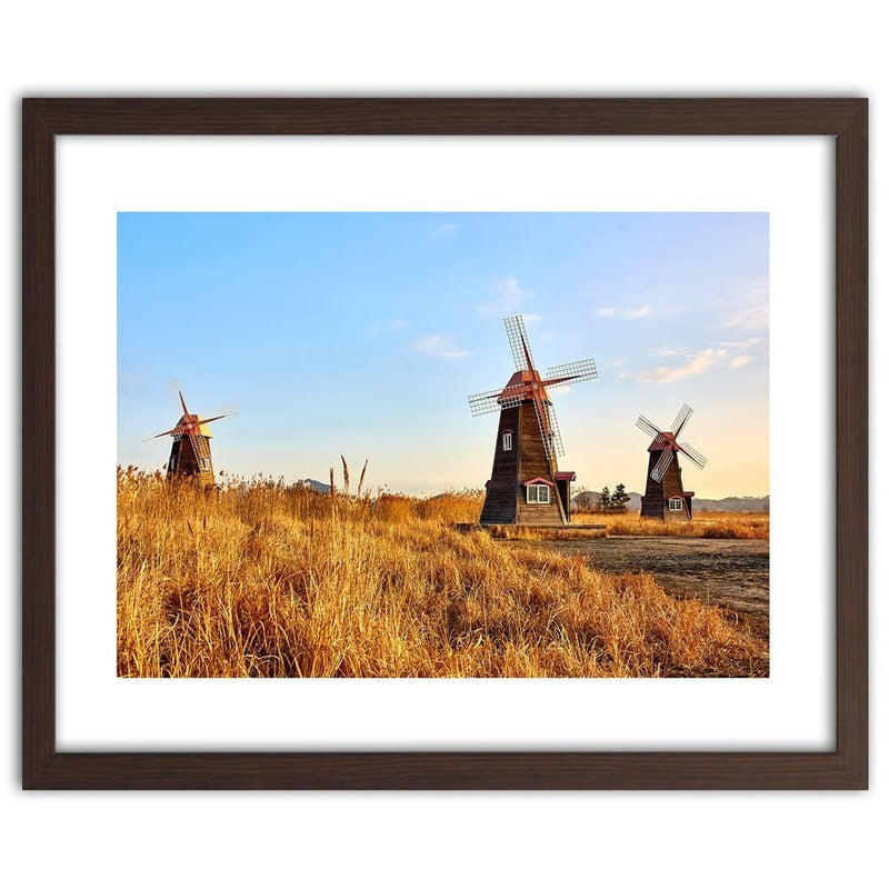 Glezna brūnā rāmī - Dutch Windmills  Home Trends DECO