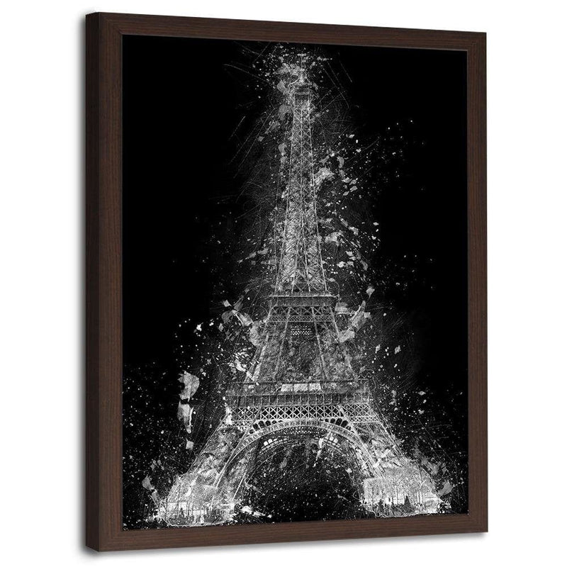 Glezna brūnā rāmī - Eiffel Tower At Night  Home Trends DECO