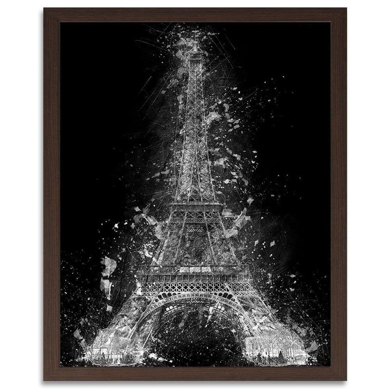 Glezna brūnā rāmī - Eiffel Tower At Night  Home Trends DECO