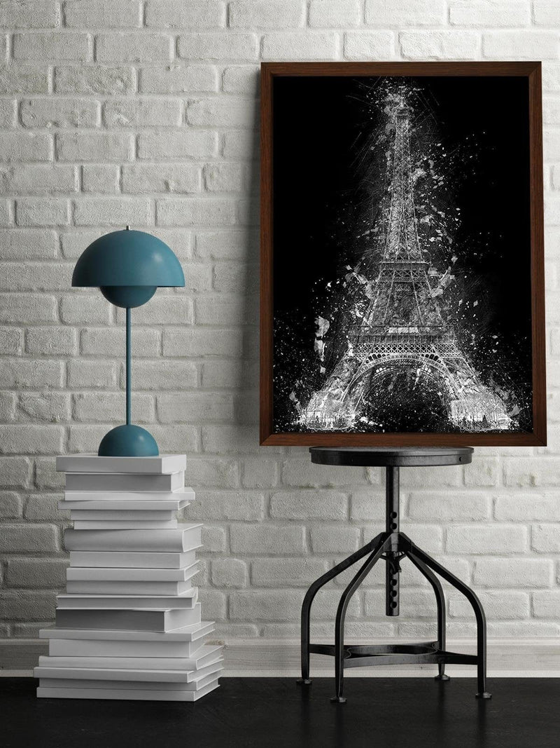 Glezna brūnā rāmī - Eiffel Tower At Night  Home Trends DECO