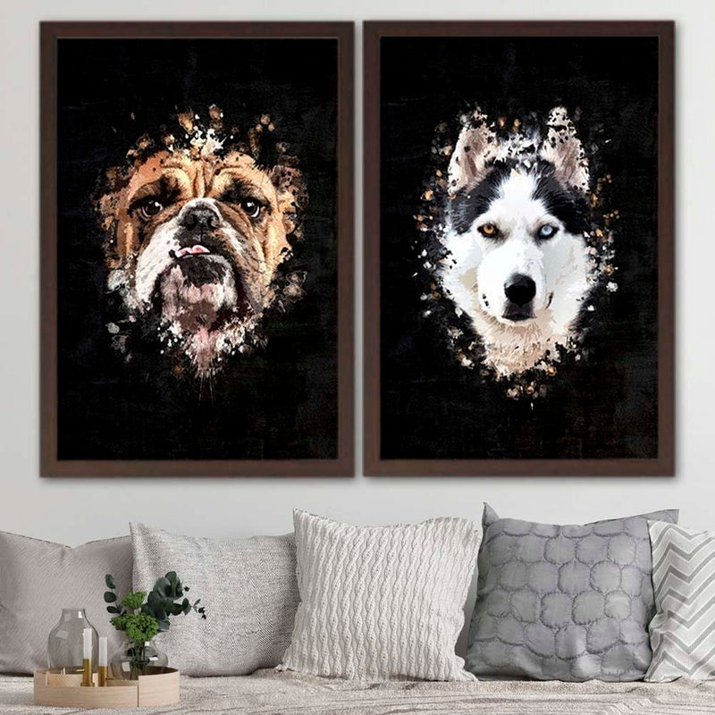 Glezna brūnā rāmī - English Bulldog  Home Trends DECO