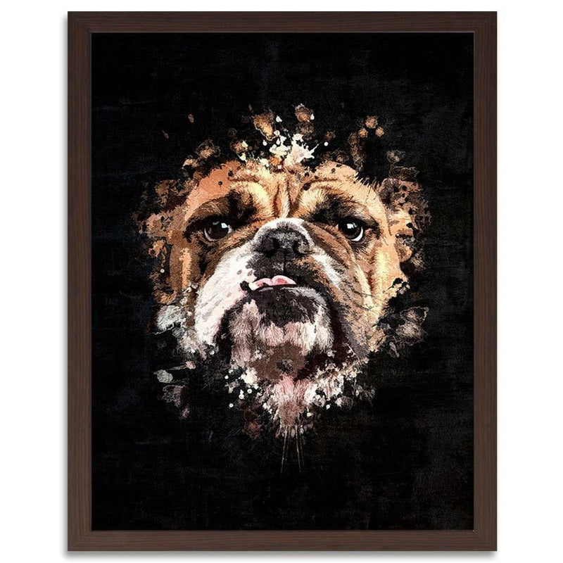 Glezna brūnā rāmī - English Bulldog  Home Trends DECO