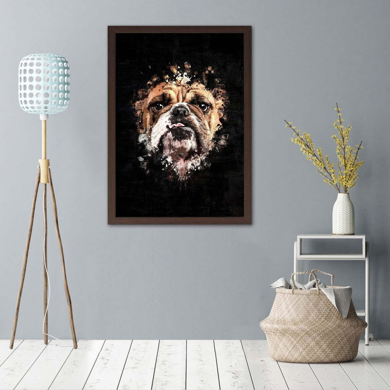 Glezna brūnā rāmī - English Bulldog  Home Trends DECO