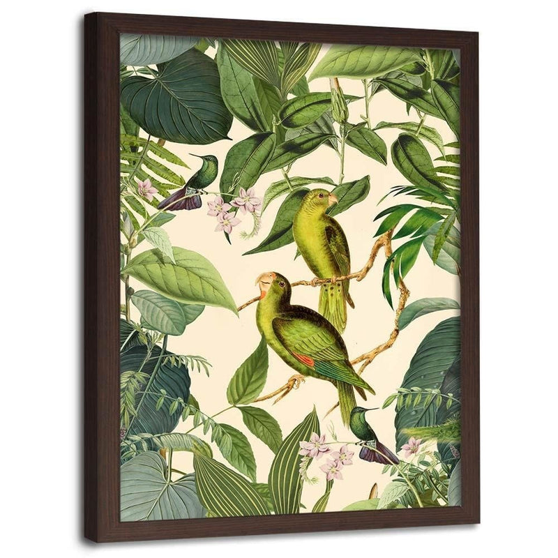 Glezna brūnā rāmī - Exotic Birds  Home Trends DECO