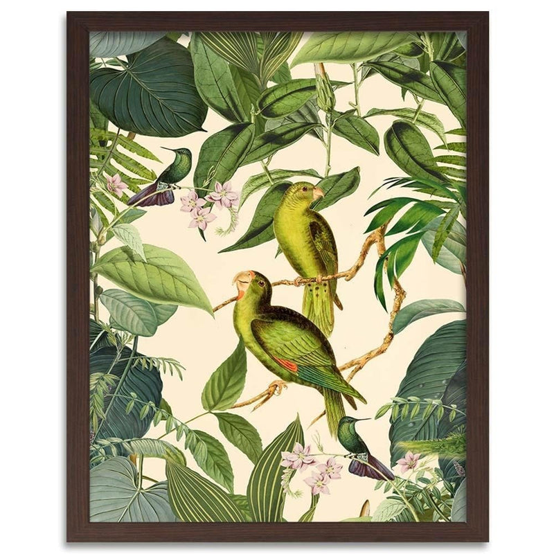 Glezna brūnā rāmī - Exotic Birds  Home Trends DECO