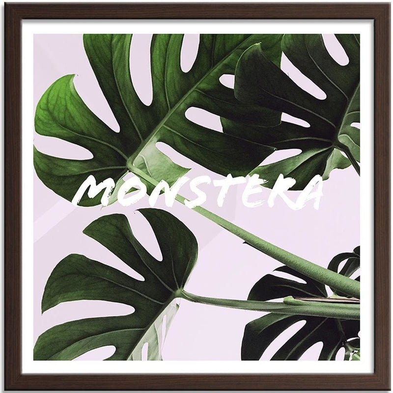 Glezna brūnā rāmī - Exotic Leaves Monstera  Home Trends DECO