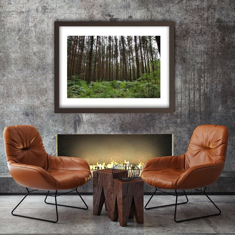 Glezna brūnā rāmī - Ferns In The Forest  Home Trends DECO