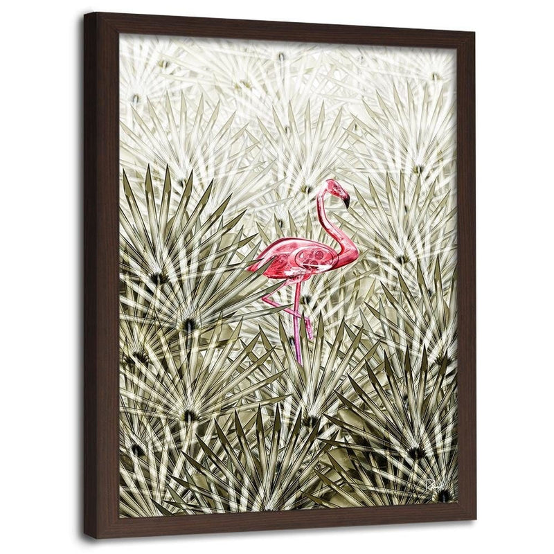 Glezna brūnā rāmī - Flamingo Digital Pink  Home Trends DECO