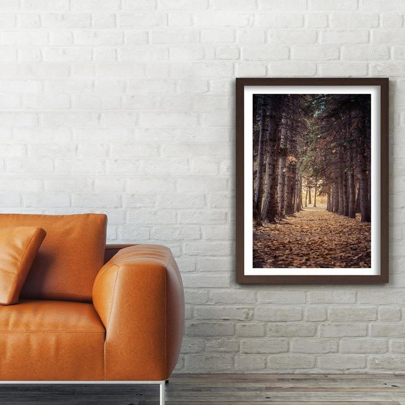 Glezna brūnā rāmī - Forest In Autumn  Home Trends DECO