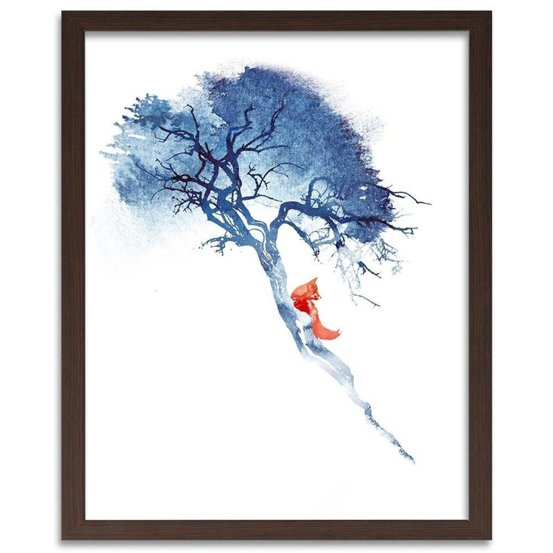 Glezna brūnā rāmī - Fox On The Tree  Home Trends DECO