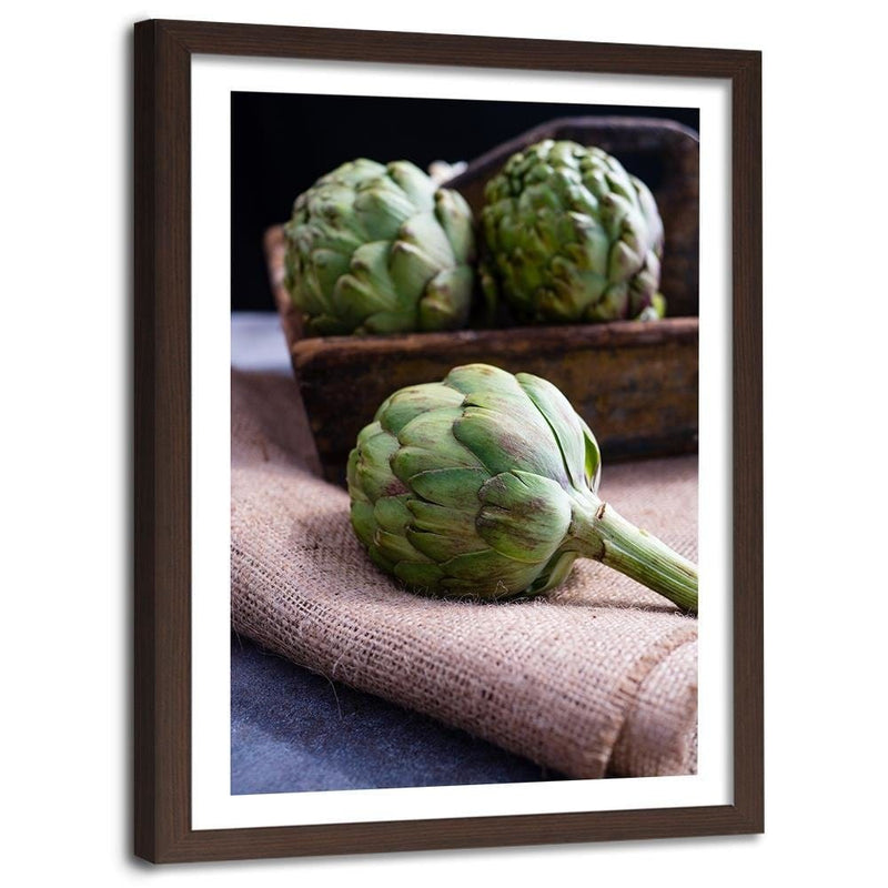 Glezna brūnā rāmī - Fresh Artichokes  Home Trends DECO