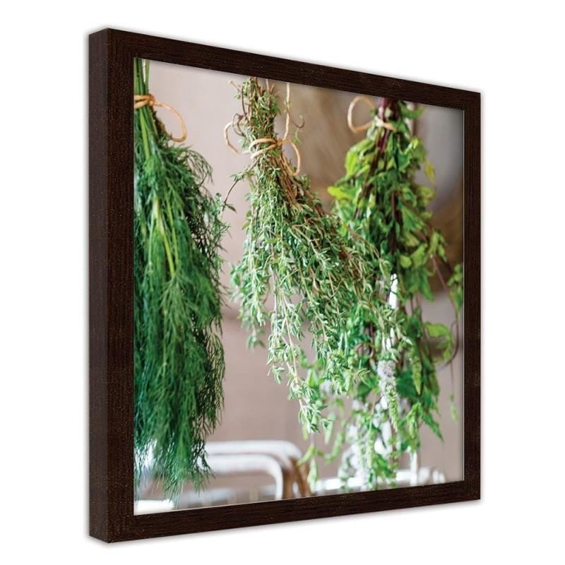 Glezna brūnā rāmī - Fresh herbs 2  Home Trends DECO