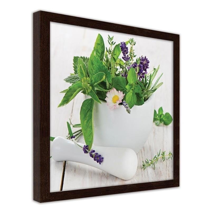 Glezna brūnā rāmī - Fresh herbs  Home Trends DECO