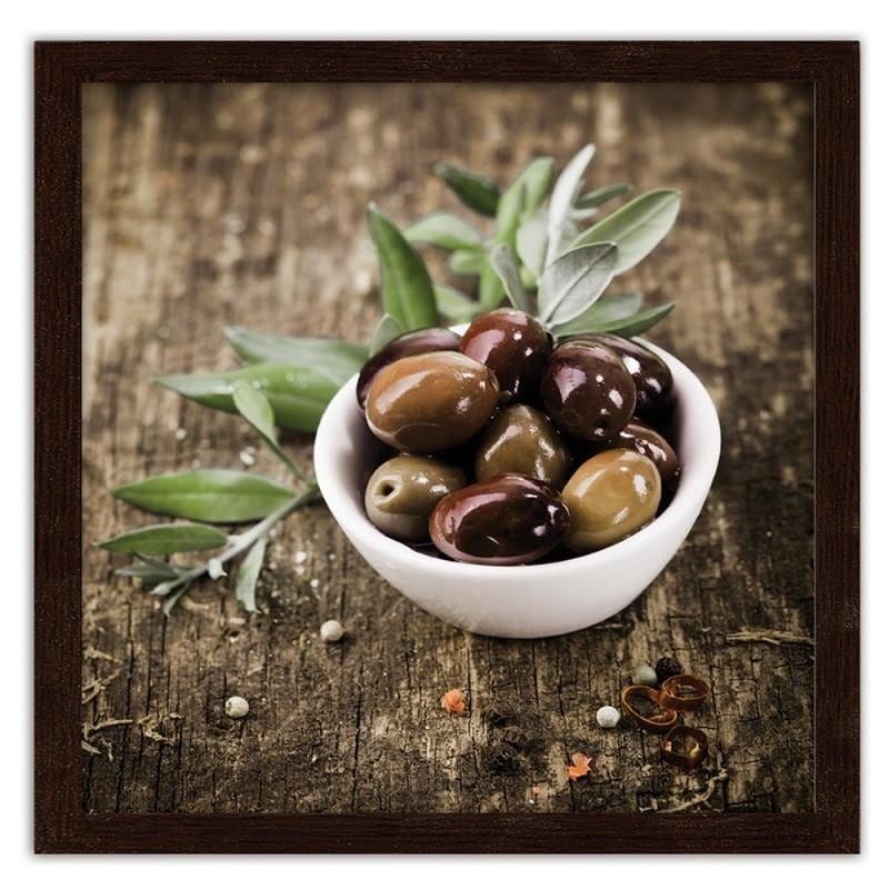 Glezna brūnā rāmī - Fresh olives  Home Trends DECO