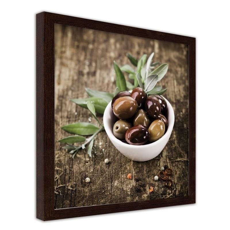 Glezna brūnā rāmī - Fresh olives  Home Trends DECO