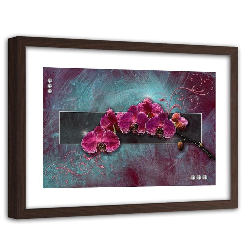 Glezna brūnā rāmī - Fuchsia Orchid  Home Trends DECO