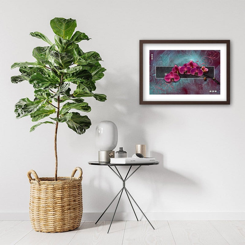 Glezna brūnā rāmī - Fuchsia Orchid  Home Trends DECO