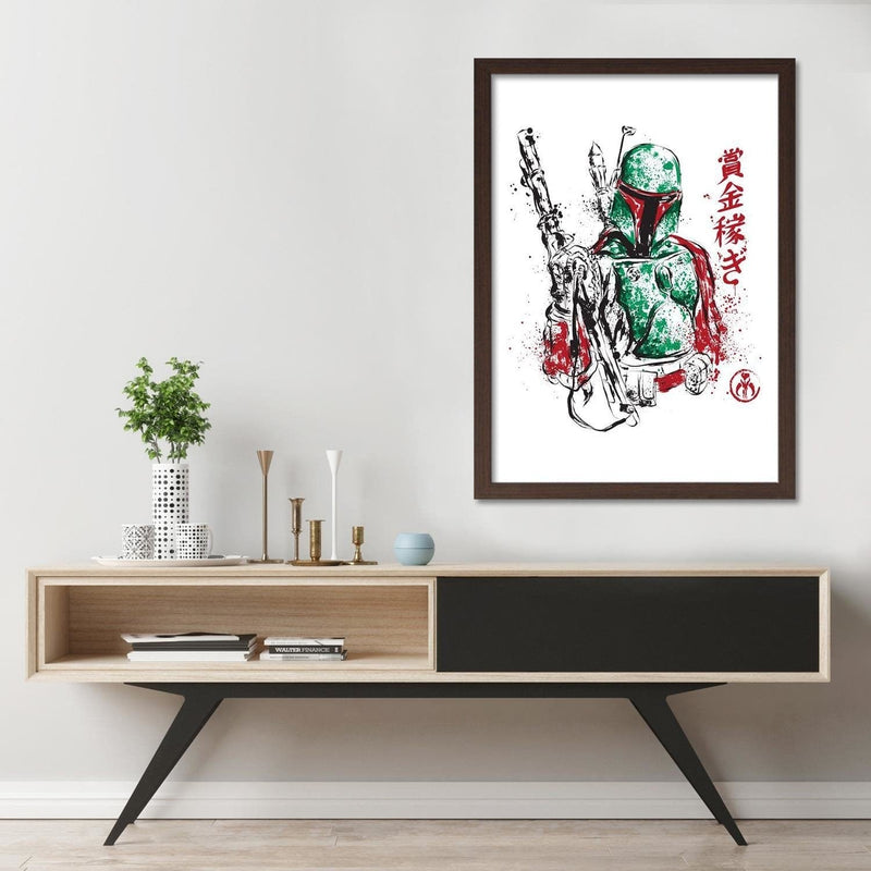 Glezna brūnā rāmī - Galactic Assassin Green  Home Trends DECO