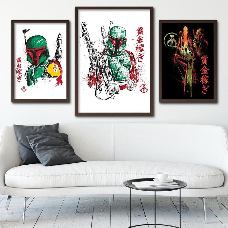 Glezna brūnā rāmī - Galactic Assassin Green  Home Trends DECO