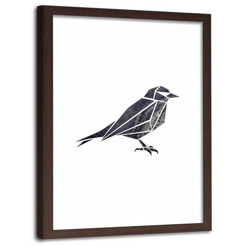 Glezna brūnā rāmī - Geometric Bird 2  Home Trends DECO