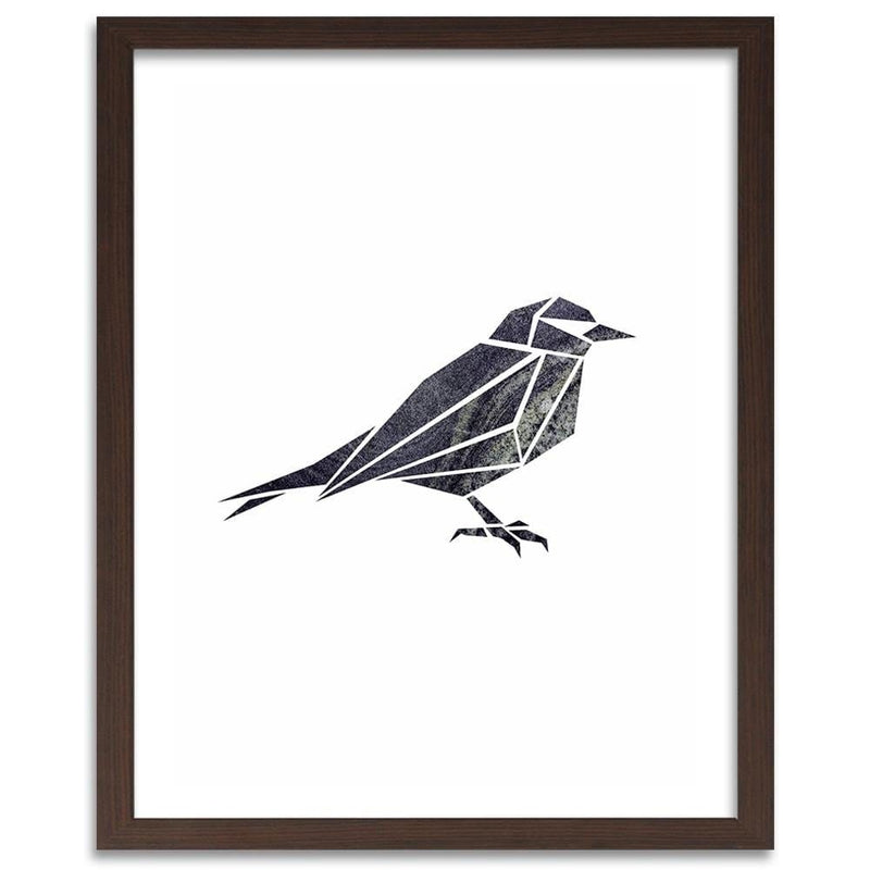 Glezna brūnā rāmī - Geometric Bird 2  Home Trends DECO