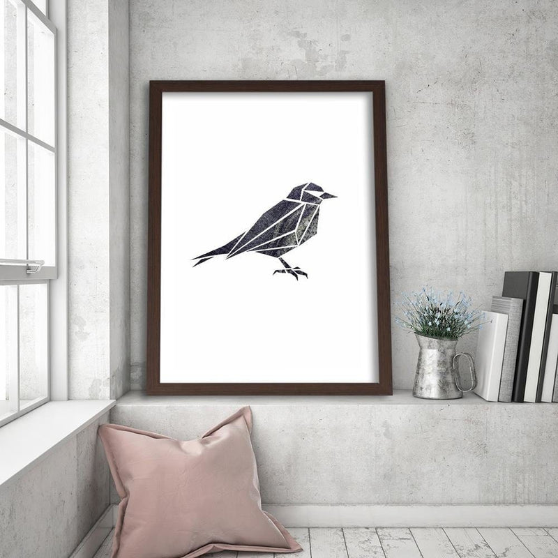 Glezna brūnā rāmī - Geometric Bird 2  Home Trends DECO