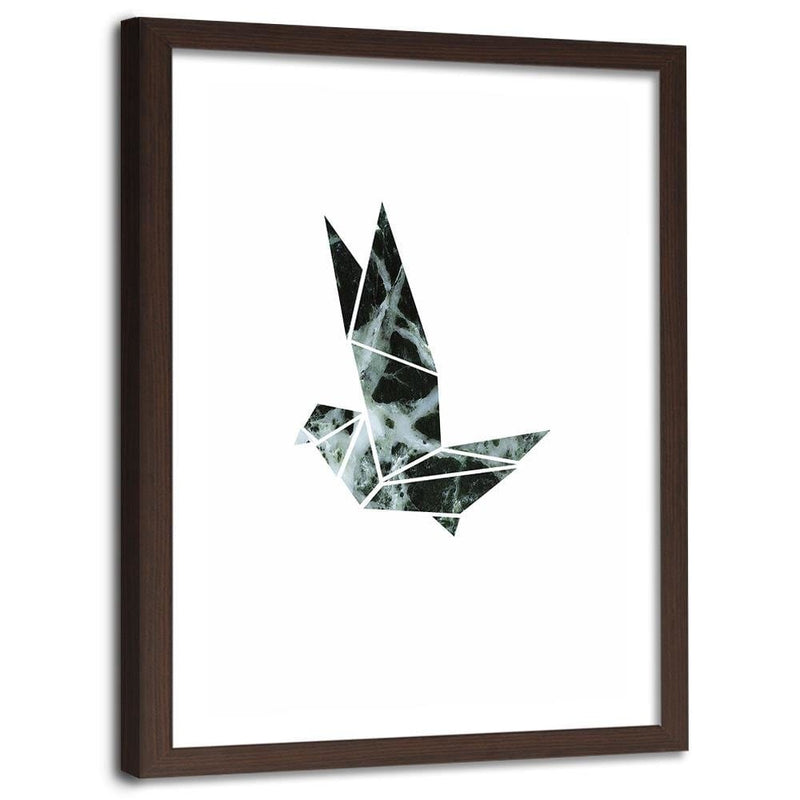 Glezna brūnā rāmī - Geometric Bird  Home Trends DECO