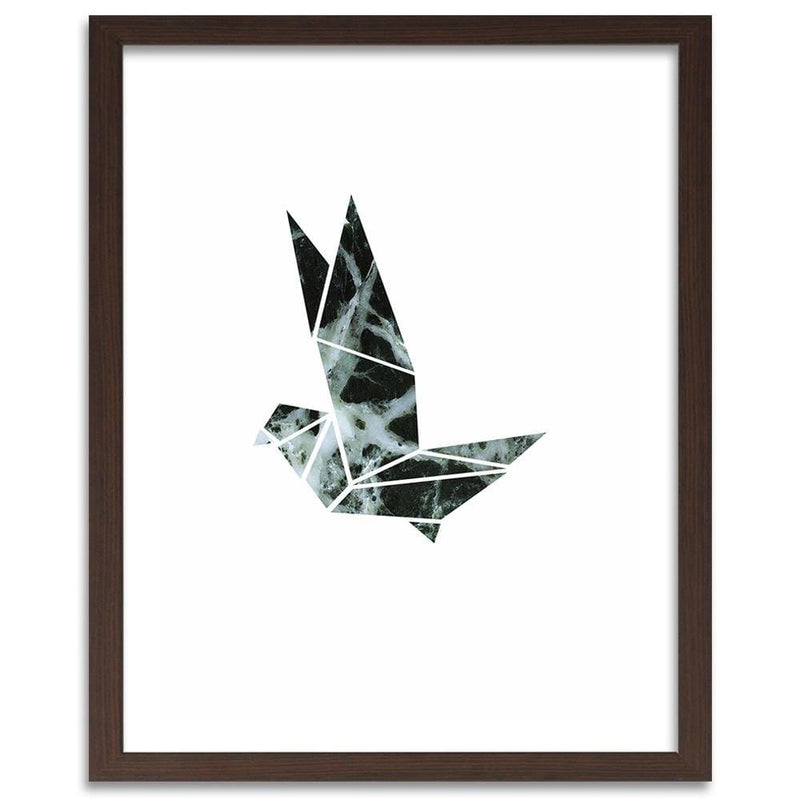 Glezna brūnā rāmī - Geometric Bird  Home Trends DECO