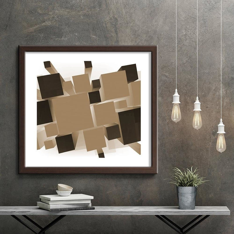 Glezna brūnā rāmī - Geometric Figures 8  Home Trends DECO