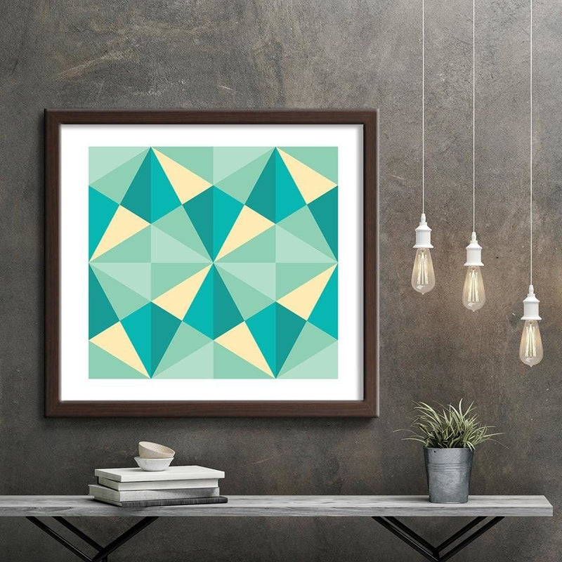 Glezna brūnā rāmī - Geometric Pattern 1  Home Trends DECO