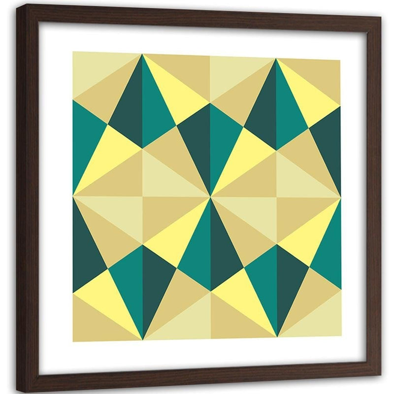 Glezna brūnā rāmī - Geometric Pattern 2  Home Trends DECO