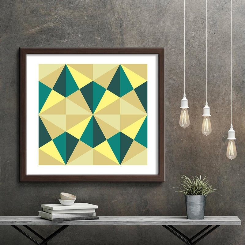 Glezna brūnā rāmī - Geometric Pattern 2  Home Trends DECO