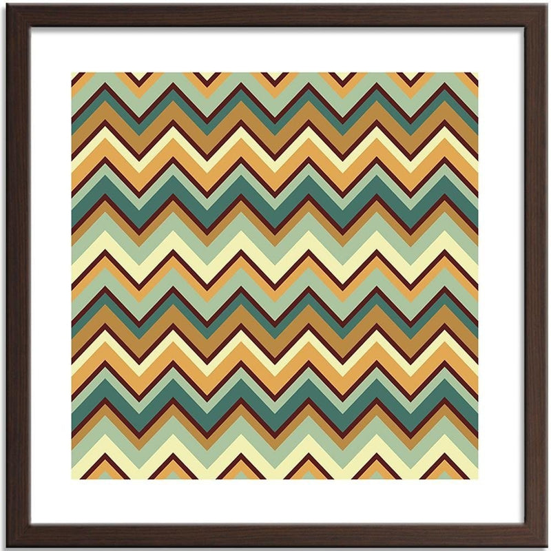 Glezna brūnā rāmī - Geometric Zigzag 1  Home Trends DECO