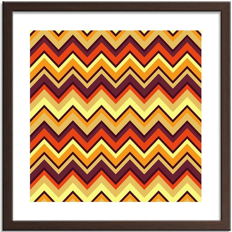 Glezna brūnā rāmī - Geometric Zigzag 2  Home Trends DECO