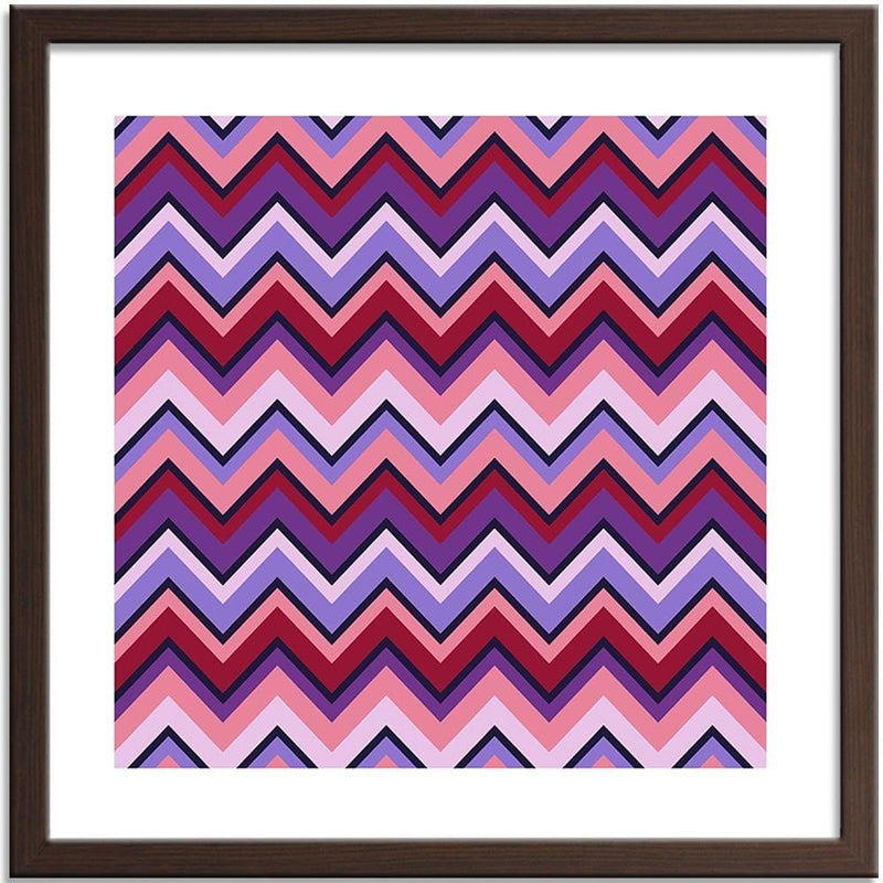 Glezna brūnā rāmī - Geometric Zigzag 3  Home Trends DECO