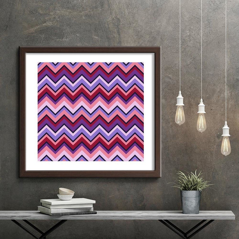 Glezna brūnā rāmī - Geometric Zigzag 3  Home Trends DECO