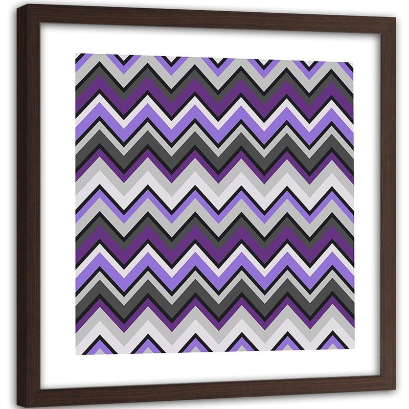 Glezna brūnā rāmī - Geometric Zigzag 4  Home Trends DECO